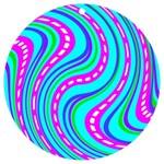 Swirls Pattern Design Bright Aqua UV Print Acrylic Ornament Round
