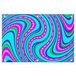 Swirls Pattern Design Bright Aqua Banner and Sign 6  x 4 