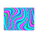 Swirls Pattern Design Bright Aqua Premium Plush Fleece Blanket (Mini)