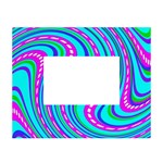 Swirls Pattern Design Bright Aqua White Tabletop Photo Frame 4 x6 
