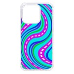 Swirls Pattern Design Bright Aqua iPhone 14 Pro TPU UV Print Case