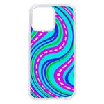 Swirls Pattern Design Bright Aqua iPhone 14 Pro Max TPU UV Print Case