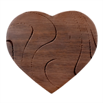 Swirls Pattern Design Bright Aqua Heart Wood Jewelry Box