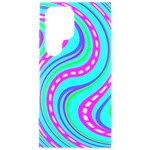Swirls Pattern Design Bright Aqua Samsung Galaxy S24 Ultra 6.9 Inch Black TPU UV Case