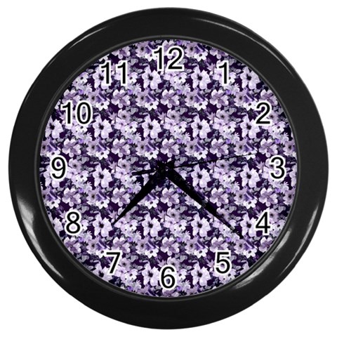 Purple Roses 1 Purple Roses Wall Clock (Black) from ArtsNow.com Front