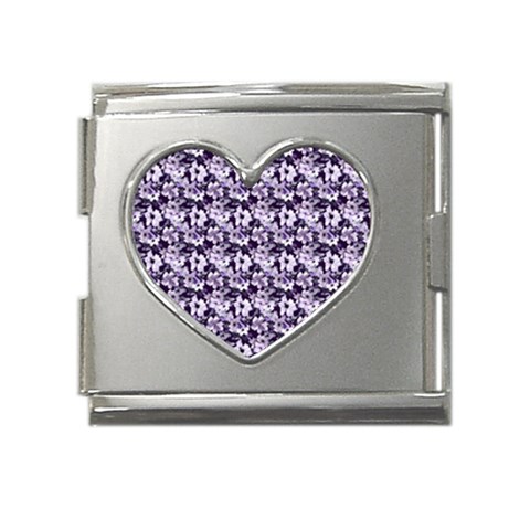 Purple Roses 1 Purple Roses Mega Link Heart Italian Charm (18mm) from ArtsNow.com Front