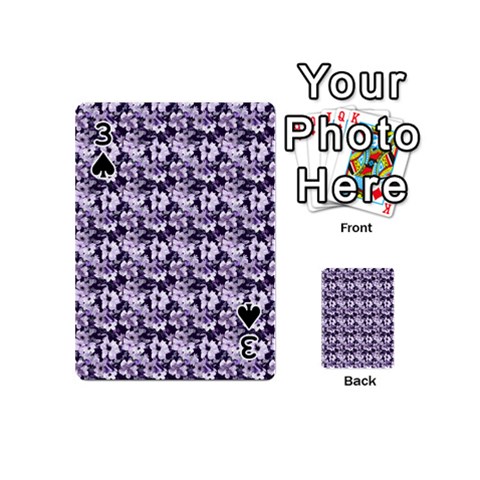 Purple Roses 1 Purple Roses Playing Cards 54 Designs (Mini) from ArtsNow.com Front - Spade3