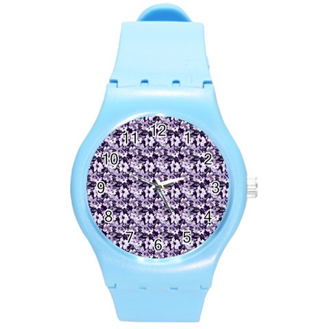 Purple Roses 1 Purple Roses Round Plastic Sport Watch (M) from ArtsNow.com Front