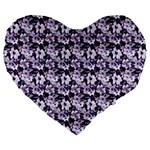 Purple Roses 1 Purple Roses Large 19  Premium Heart Shape Cushions