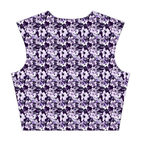 Purple Roses 1 Purple Roses Cotton Crop Top from ArtsNow.com Back