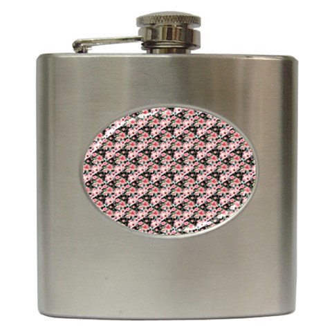 Pink Roses 02 Pink Roses 01 Hip Flask (6 oz) from ArtsNow.com Front