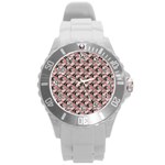 Pink Roses 02 Pink Roses 01 Round Plastic Sport Watch (L)