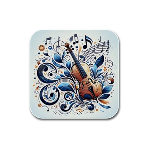 Cello Rubber Square Coaster (4 pack) from ArtsNow.com Front