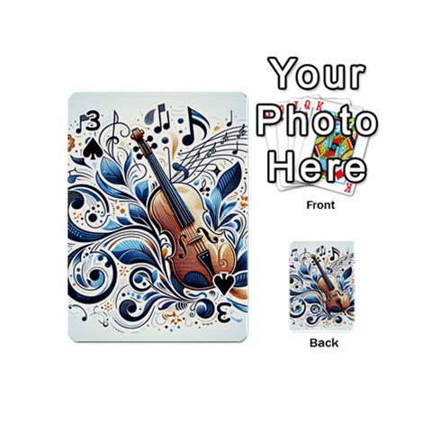 Cello Playing Cards 54 Designs (Mini) from ArtsNow.com Front - Spade3