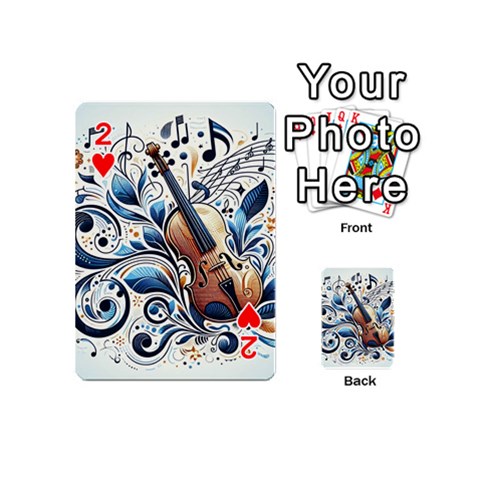 Cello Playing Cards 54 Designs (Mini) from ArtsNow.com Front - Heart2