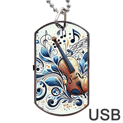 Cello Dog Tag USB Flash (Two Sides) from ArtsNow.com Front