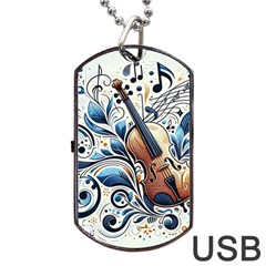 Cello Dog Tag USB Flash (Two Sides) from ArtsNow.com Back