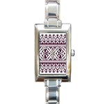 Illustration Ukrainian Folk Seamless Pattern Ornament Rectangle Italian Charm Watch