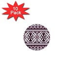 Illustration Ukrainian Folk Seamless Pattern Ornament 1  Mini Buttons (10 pack) 