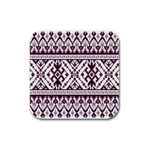 Illustration Ukrainian Folk Seamless Pattern Ornament Rubber Square Coaster (4 pack) from ArtsNow.com Front