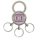 Illustration Ukrainian Folk Seamless Pattern Ornament 3-Ring Key Chain