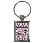 Illustration Ukrainian Folk Seamless Pattern Ornament Key Chain (Rectangle)