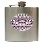 Illustration Ukrainian Folk Seamless Pattern Ornament Hip Flask (6 oz)