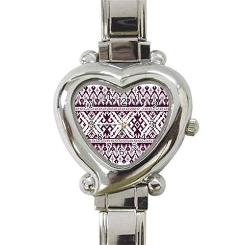 Illustration Ukrainian Folk Seamless Pattern Ornament Heart Italian Charm Watch from ArtsNow.com Front