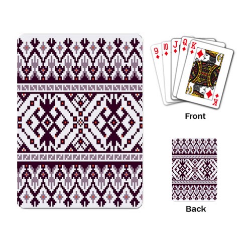 Illustration Ukrainian Folk Seamless Pattern Ornament Playing Cards Single Design (Rectangle) from ArtsNow.com Back