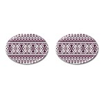 Illustration Ukrainian Folk Seamless Pattern Ornament Cufflinks (Oval)