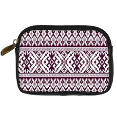 Illustration Ukrainian Folk Seamless Pattern Ornament Digital Camera Leather Case from ArtsNow.com Front