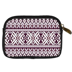 Illustration Ukrainian Folk Seamless Pattern Ornament Digital Camera Leather Case from ArtsNow.com Back