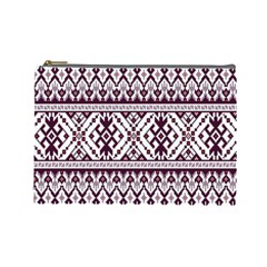 Illustration Ukrainian Folk Seamless Pattern Ornament Cosmetic Bag (Large) from ArtsNow.com Front