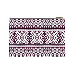 Illustration Ukrainian Folk Seamless Pattern Ornament Cosmetic Bag (Large) from ArtsNow.com Back