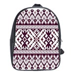 Illustration Ukrainian Folk Seamless Pattern Ornament School Bag (Large)