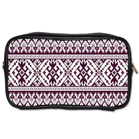 Illustration Ukrainian Folk Seamless Pattern Ornament Toiletries Bag (Two Sides) from ArtsNow.com Front