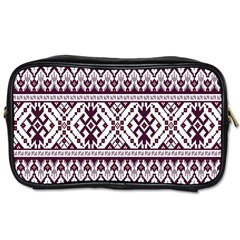 Illustration Ukrainian Folk Seamless Pattern Ornament Toiletries Bag (Two Sides) from ArtsNow.com Front