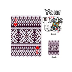 Illustration Ukrainian Folk Seamless Pattern Ornament Playing Cards 54 Designs (Mini) from ArtsNow.com Front - Heart3