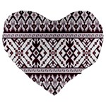 Illustration Ukrainian Folk Seamless Pattern Ornament Large 19  Premium Heart Shape Cushions