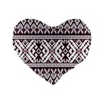 Illustration Ukrainian Folk Seamless Pattern Ornament Standard 16  Premium Flano Heart Shape Cushions