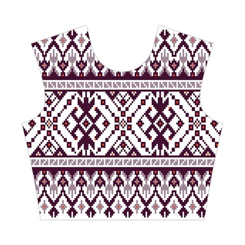 Illustration Ukrainian Folk Seamless Pattern Ornament Cotton Crop Top from ArtsNow.com Front