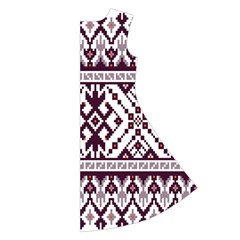 Illustration Ukrainian Folk Seamless Pattern Ornament Long Sleeve Velvet V Back Right