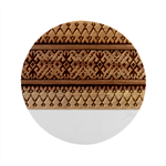 Illustration Ukrainian Folk Seamless Pattern Ornament Marble Wood Coaster (Round)