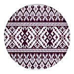 Illustration Ukrainian Folk Seamless Pattern Ornament Round Glass Fridge Magnet (4 pack)