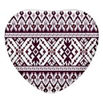 Illustration Ukrainian Folk Seamless Pattern Ornament Heart Glass Fridge Magnet (4 pack)