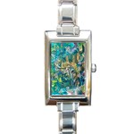 Abstract petals Rectangle Italian Charm Watch