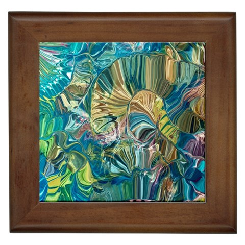 Abstract petals Framed Tile from ArtsNow.com Front