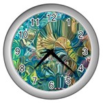 Abstract petals Wall Clock (Silver)