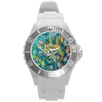 Abstract petals Round Plastic Sport Watch (L)