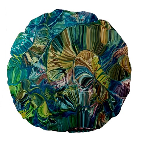 Abstract petals Large 18  Premium Round Cushions from ArtsNow.com Back